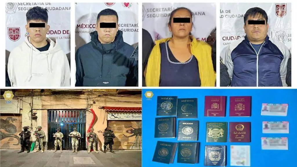 Desmantelan red de falsificadores de documentos en Centro Histórico de la CDMX; hay cuatro detenidos