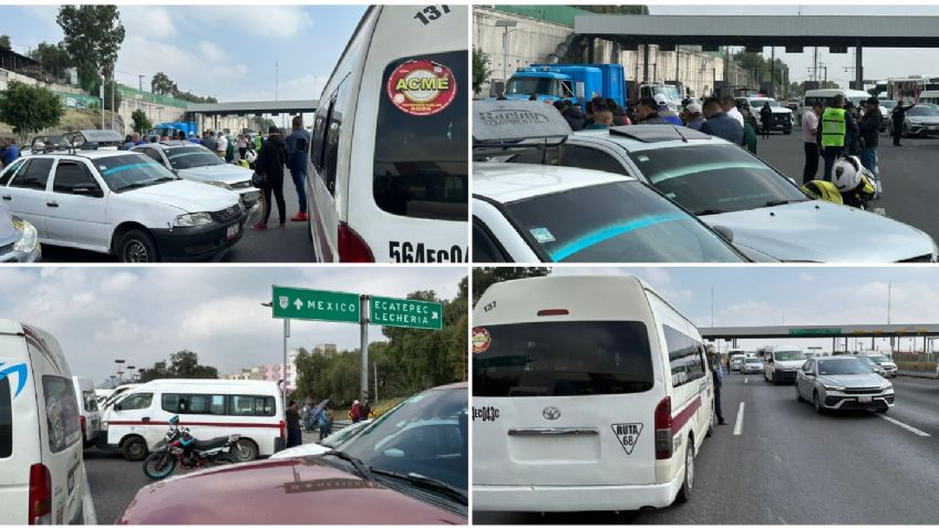 Caos por bloqueo de transportistas en la México-Querétaro y la México-Pachuca