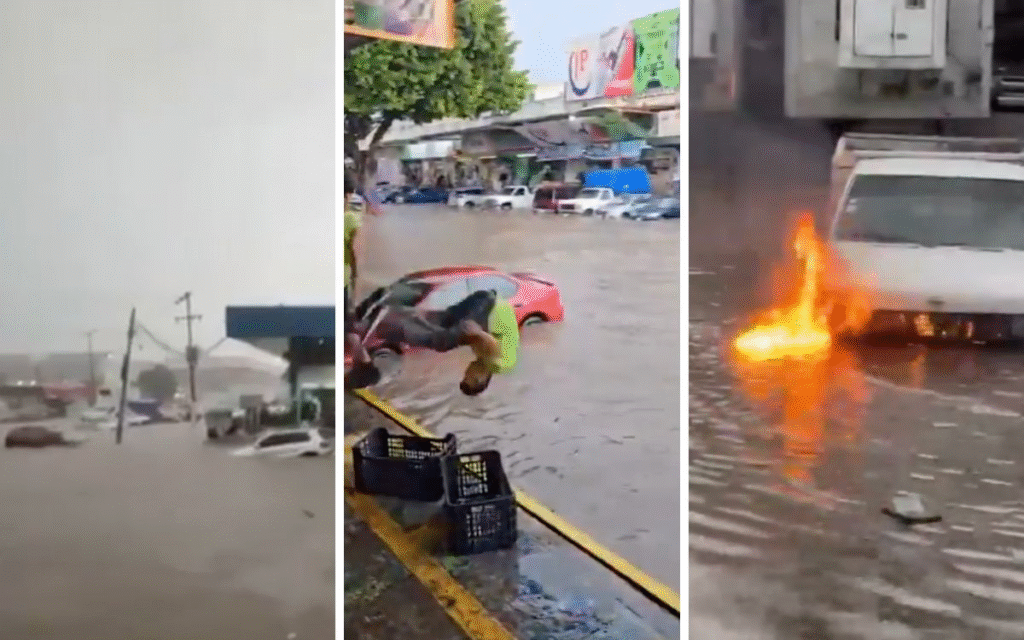 Inundaciones en Guadalajara: Coches varados, incendio y ¡competencia de clavados!
